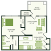 one bedroom floor plan at village woods apartments